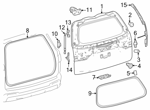 2024 Toyota Sequoia HINGE ASSY, BACK DOO Diagram for 68820-0C080