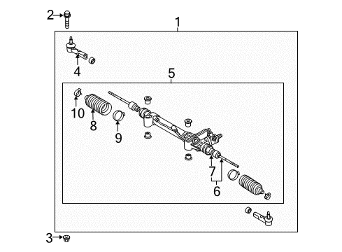 2007 Toyota FJ Cruiser Steering Column & Wheel, Steering Gear & Linkage Diagram 3 - Thumbnail