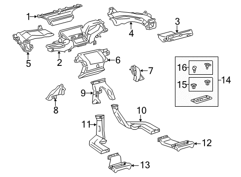 2014 Toyota Prius V Duct Sub-Assembly, HEATE Diagram for 55086-47020