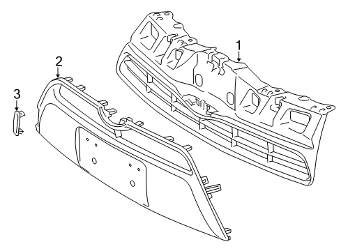 2013 Toyota Prius C Grille & Components Diagram