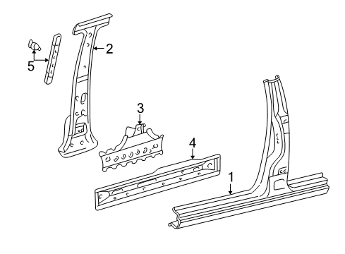 2004 Toyota Tundra Center Pillar & Rocker Diagram