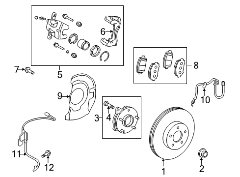 2012 Scion xB Front Disc Diagram for 43512-42040