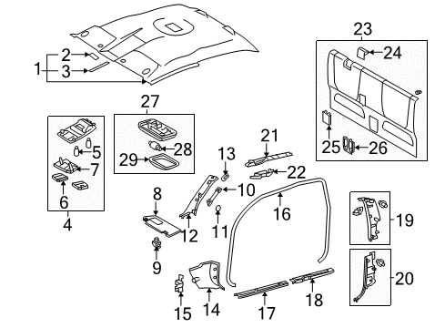 2011 Toyota Tacoma Trim, Back Panel Diagram for 64270-04050-B0