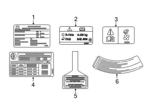 2020 Toyota Yaris Information Labels Diagram