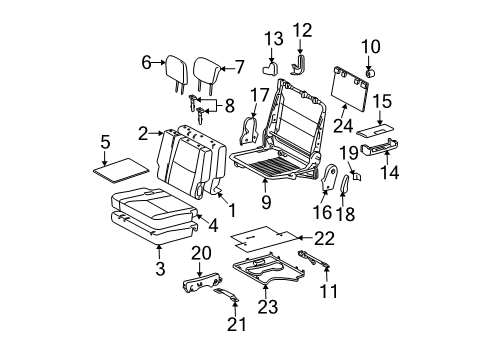 2006 Toyota 4Runner No.2 Seat Back Cover Sub-Assembly, Left Diagram for 79034-35020-E1