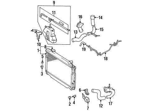 1997 Toyota Land Cruiser Outlet, Water Diagram for 16304-66020