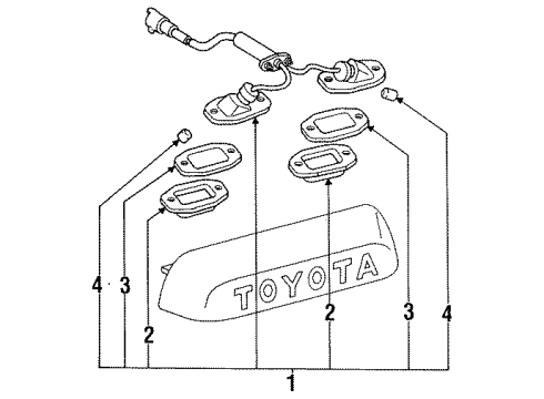 1991 Toyota 4Runner License Lamps Diagram