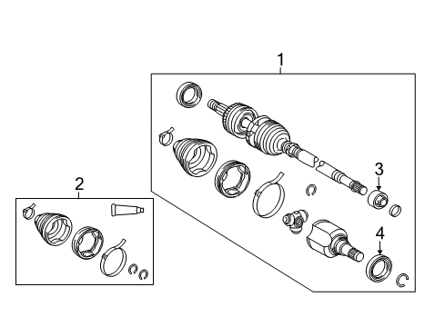 2014 Toyota Prius Drive Axles - Front Diagram