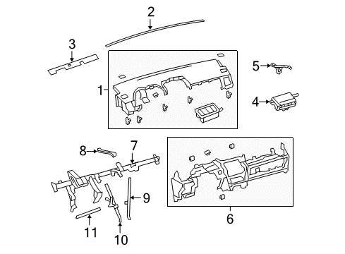 2012 Toyota Corolla Cluster & Switches, Instrument Panel Diagram