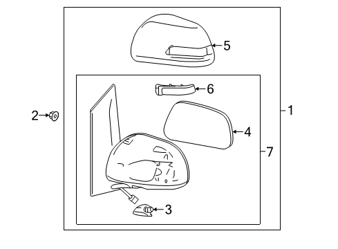 2019 Toyota Sienna Mirror Assembly, Brown, Driver Side Diagram for 87940-08170-E0