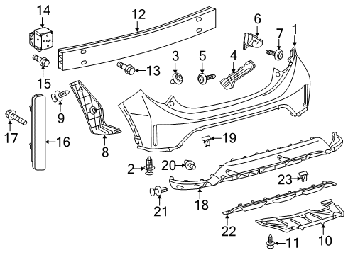 2018 Toyota Prius C Rear Bumper Diagram