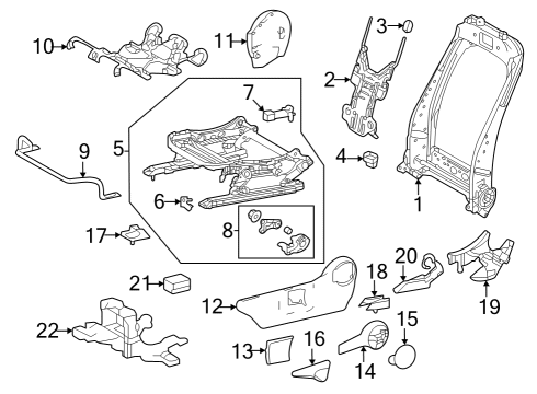 2023 Toyota bZ4X Driver Seat Components Diagram 2 - Thumbnail