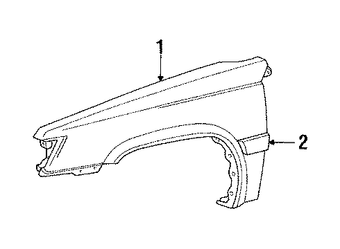 1987 Toyota Tercel Fender Sub-Assy, Front LH Diagram for 53802-16260