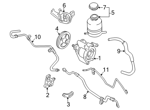 1996 Toyota RAV4 Hose, Oil Reservoir To Pump Diagram for 44348-42010