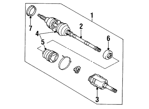 1993 Toyota Paseo Shaft Assembly, Front Drive, Right Diagram for 43410-16220