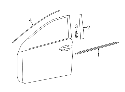 2019 Toyota Corolla Exterior Trim - Front Door Diagram