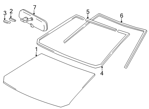 2003 Toyota Matrix Inner Rear View Mirror Assembly Diagram for 87810-02020