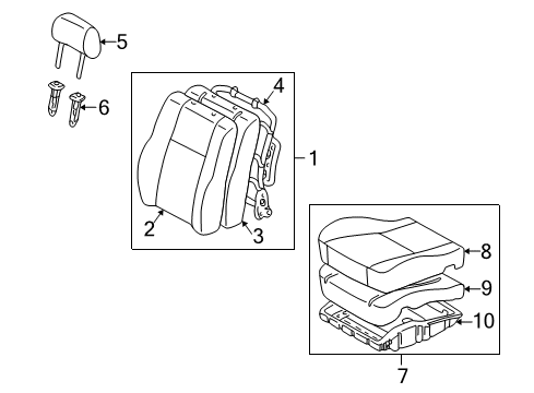 2002 Toyota Corolla Front Seat Components Diagram