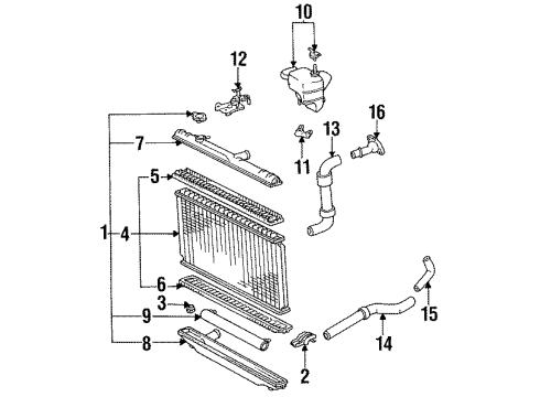 1994 Toyota Camry Water Pump Assembly Diagram for 16100-79185-83