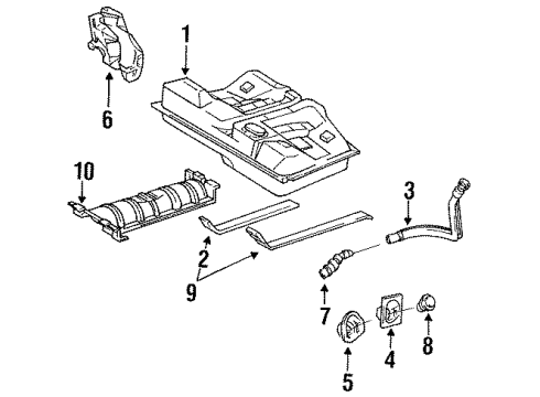 1994 Toyota Camry Fuel System Components, Fuel Delivery Diagram