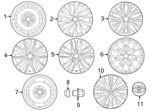 2018 Toyota Camry Wheels, Covers & Trim Diagram 1 - Thumbnail