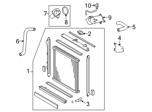 2010 Toyota Sequoia Radiator Assembly, Mvp Diagram for 16410-AZ005