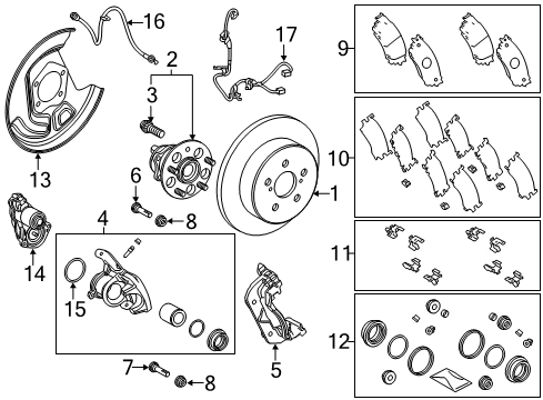 2022 Toyota C-HR Disc Brake Pad Kit Diagram for 04466-42080