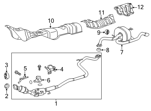 2012 Toyota Prius C Exhaust Components Diagram