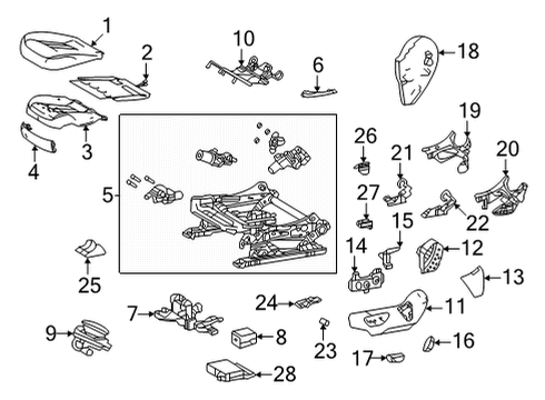 2021 Toyota Mirai Pad, Fr Seat Cushion Diagram for 71512-62010