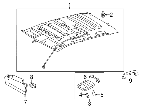 2018 Toyota Tundra Visor Assembly, Left Diagram for 74320-0C441-E0