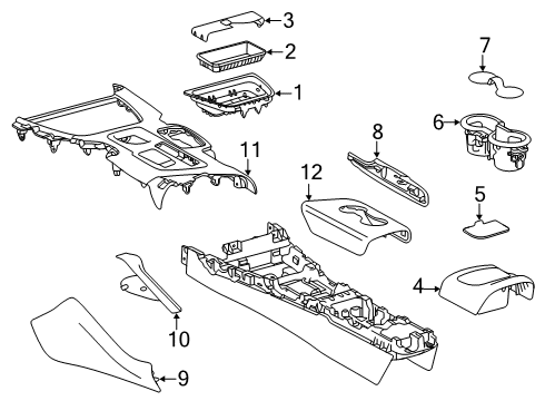 2021 Toyota GR Supra Center Console Diagram