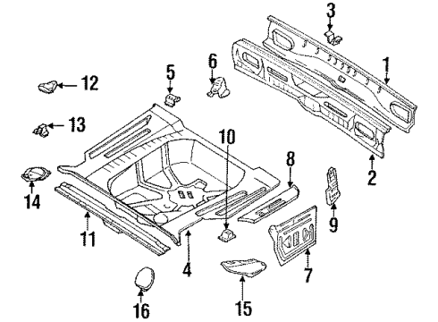 1988 Toyota Corolla Rear Body Diagram 2 - Thumbnail