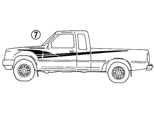 1992 Toyota Pickup Stripe Tape, Blue, Passenger Side Diagram for 00211-89920-04