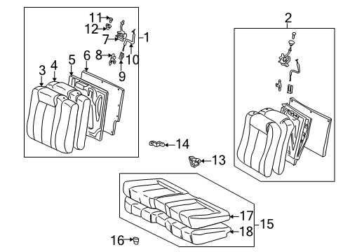 2001 Toyota Solara Rear Seat Components Diagram 2 - Thumbnail