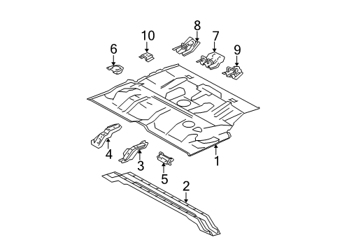 2006 Toyota 4Runner Pillars, Rocker & Floor - Floor & Rails Diagram