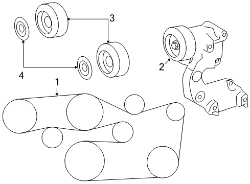 2008 Toyota Sienna Belts & Pulleys Diagram