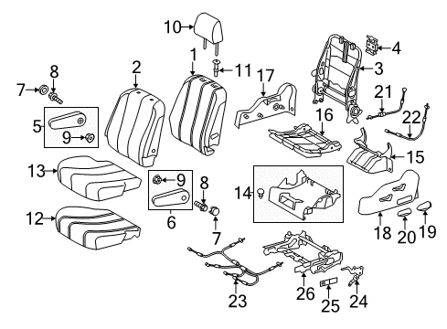 2013 Toyota Sienna Cover, Rear Seat Cushion Diagram for 72995-08040-E0