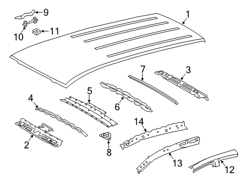 2017 Toyota RAV4 Roof & Components Diagram