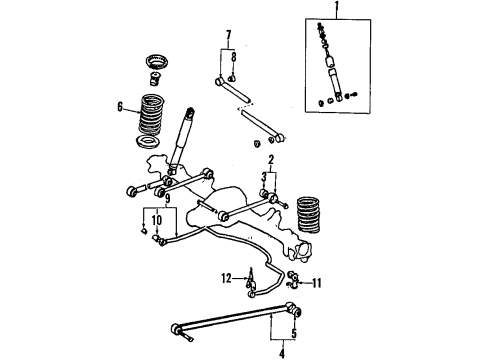 1986 Toyota Cressida Rear Axle, Stabilizer Bar Diagram