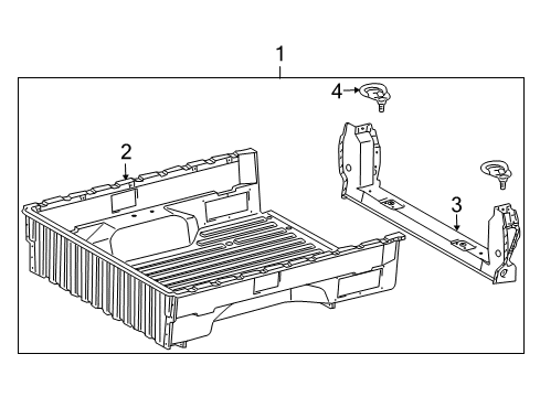 2010 Toyota Tacoma Pick Up Box - Floor Diagram