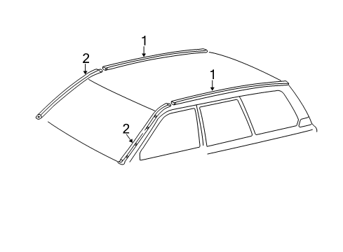 2005 Toyota Land Cruiser Drip Molding, Passenger Side Diagram for 75551-60101