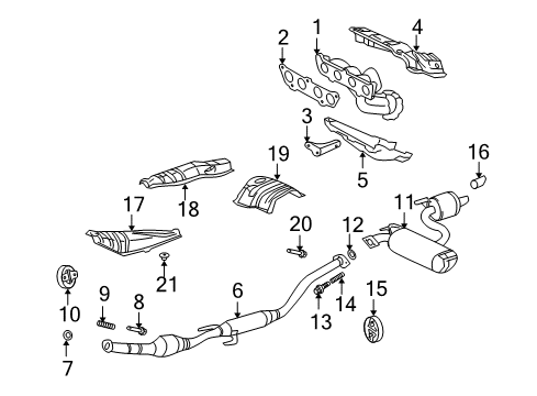 2000 Toyota Celica Exhaust Components, Exhaust Manifold Diagram 2 - Thumbnail