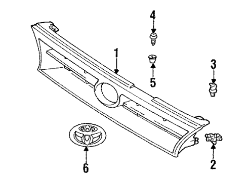 1995 Toyota Corolla Grille & Components Diagram