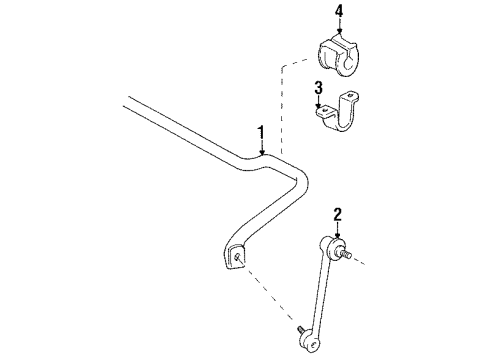 1994 Toyota Previa Stabilizer Bar & Components - Front Diagram 1 - Thumbnail