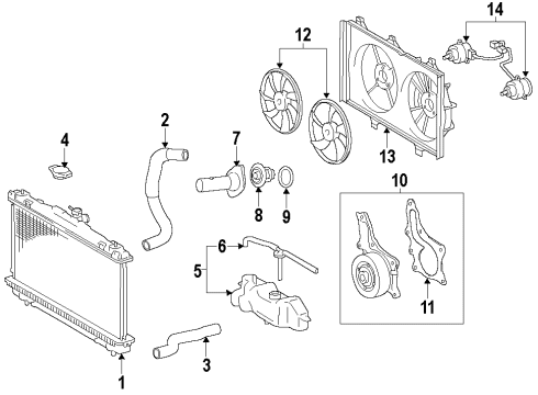 2010 Toyota Highlander Cooling System, Radiator, Water Pump, Cooling Fan Diagram 6 - Thumbnail