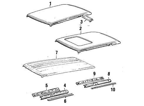 1985 Toyota Cressida Rail, Roof Side, Inner LH Diagram for 61232-22150