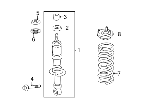 2007 Toyota Sequoia Spring, Front Coil, LH Diagram for 48131-AF360