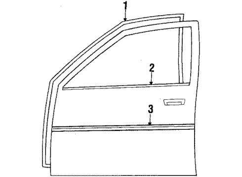 1986 Toyota Camry Weatherstrip, Front Door, RH Diagram for 67861-32070