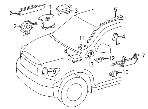 2011 Toyota Tundra Sensor Assembly, Air Bag Diagram for 89170-0C120