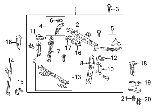 2014 Scion tC Brace Sub-Assembly, Rad Diagram for 53204-75010